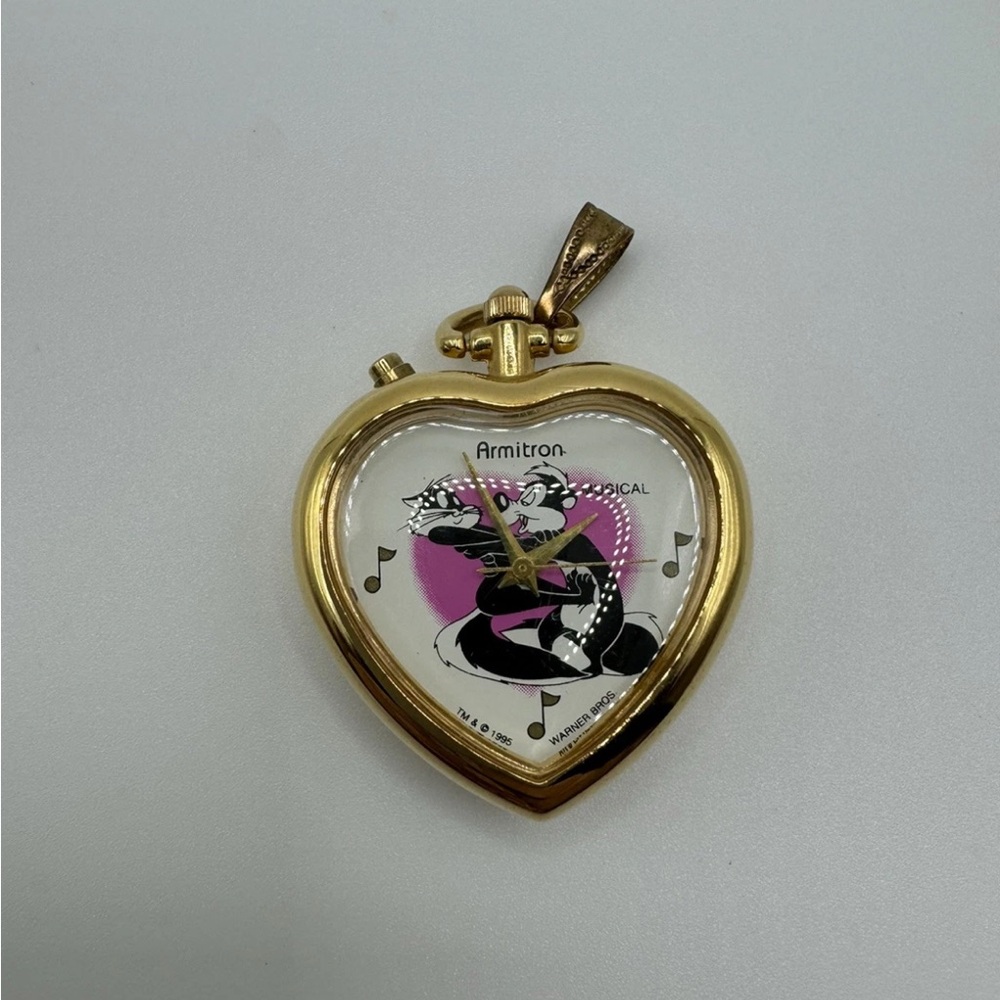 Armitron Gold and Pink Heart-Shaped Pendant
